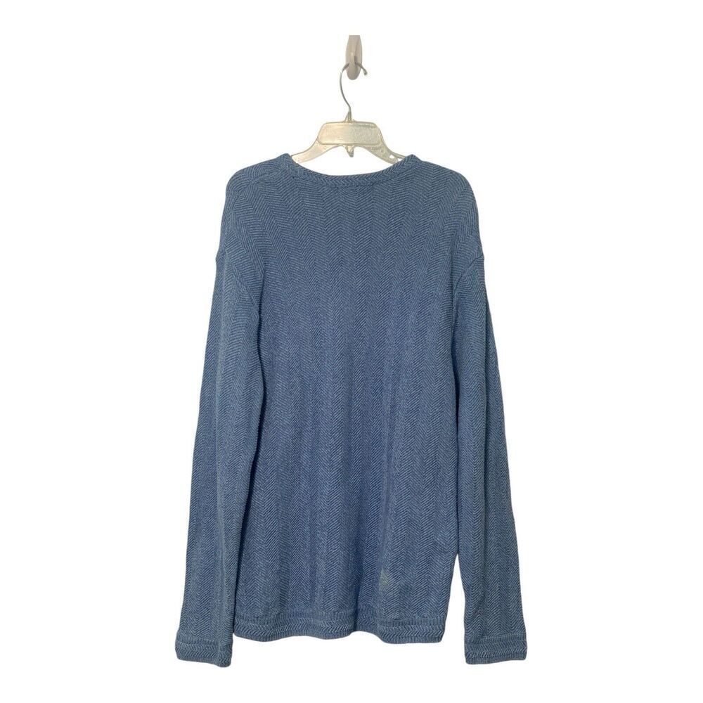 Vintage Chaps Ralph Lauren Men's Knit Sweater M Denim Blue 100% Cotton - Picture 2 of 9